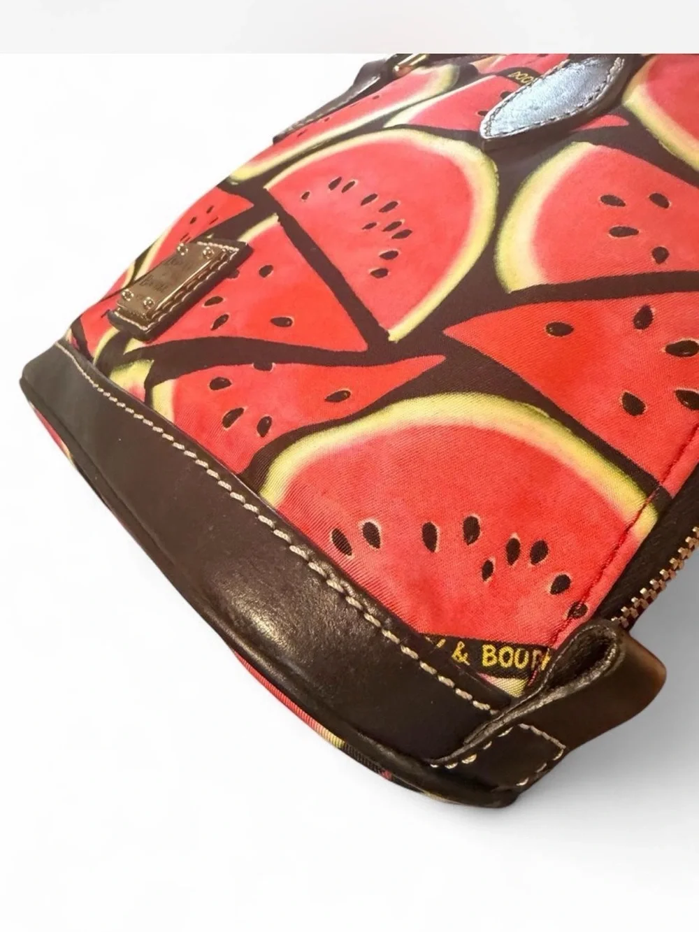 Dooney & Bourke Watermelon Print Dome Satchel with Black Trim
